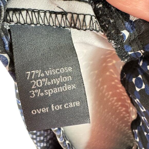 The Limited Exact Stretch Blue Black White Patterned Dress Pants Trousers Sz 22W - Picture 5 of 6